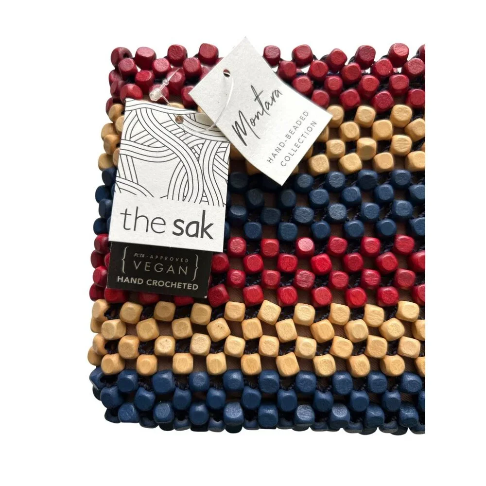 The Sak Hand Beaded Wristlet Clutch Bag Vegan Montana Collection